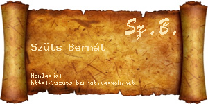 Szüts Bernát névjegykártya